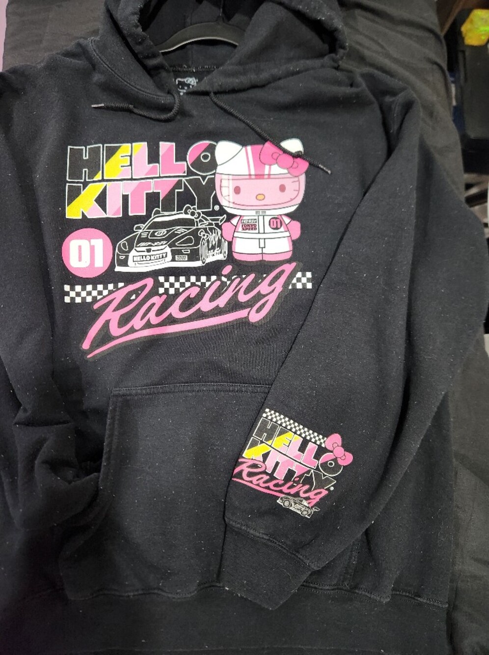 Hello Kitty Black Racing Graphic Hoodie